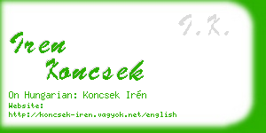iren koncsek business card